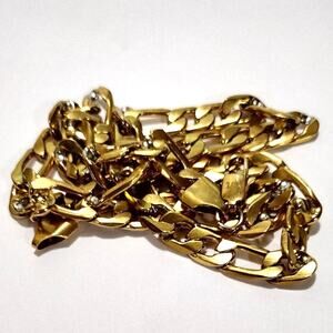 18k Genuine Gold Plated Necklace Figaro Chain Link Christmas Birthday Gift - NEW